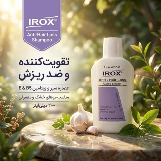 شامپو مو ایروکس مدل Anti Hair Loss با عصاره سیر، تقویت‌کننده و ضد ریزش، مناسب موهای خشک و  103006007