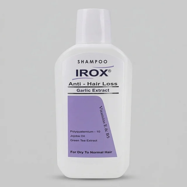 شامپو مو ایروکس مدل Anti Hair Loss با عصاره سیر، تقویتکننده و ضد ریزش، مناسب موهای خشک و معمولی، حج