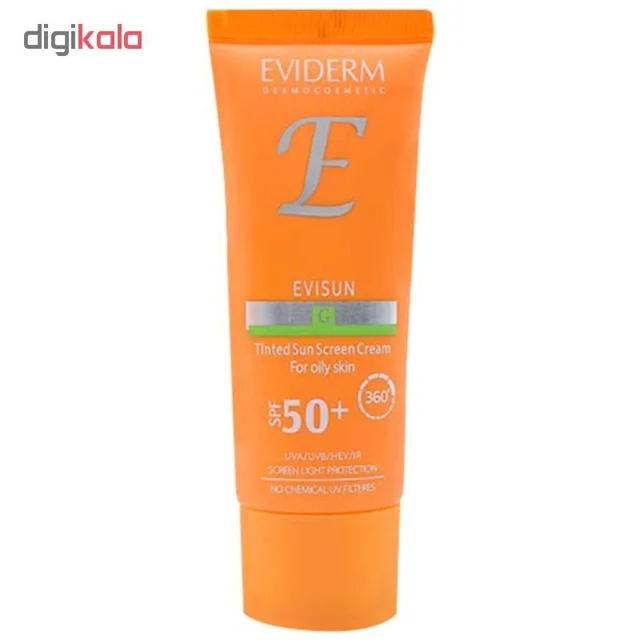 کرم ضد آفتاب رنگی اویدرم SPF50 مدل Evisun مناسب پوست های چرب حجم 40 میلی لیتر 102978233