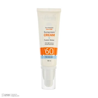 کرم ضد آفتاب بی‌رنگ صورت ثمین SPF 60 مدل Fusion Water ‌محافظ UVA ، UVB مناسب برای پوست‌های 103030310