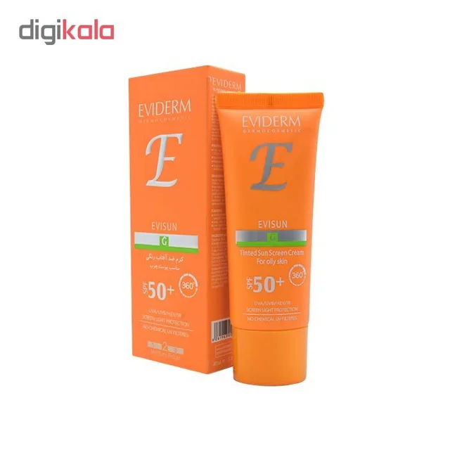 کرم ضد آفتاب رنگی اویدرم SPF50 مدل Evisun مناسب پوست های چرب حجم 40 میلی لیتر 102978231