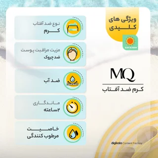 کرم ضدآفتاب بی‌رنگ ام کیو مدل SPF50، مناسب پوست‌های نرمال، حجم 55 میلی‌لیتر 102941606