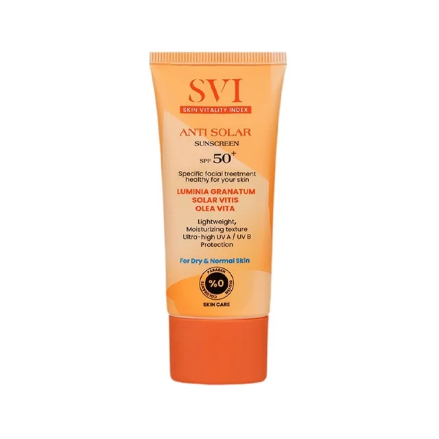 کرم ضد آفتاب بیرنگ صورت گردن اس وی آی SPF 50 مدل SUNSCREEN NORMAL مناسب برای پوست خشک حج 102925498